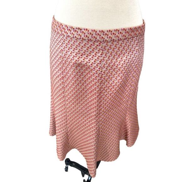 Medium Tibi Flared Pink Gold Patterned Lined 100% Silk Skirt - Picture 1 of 6